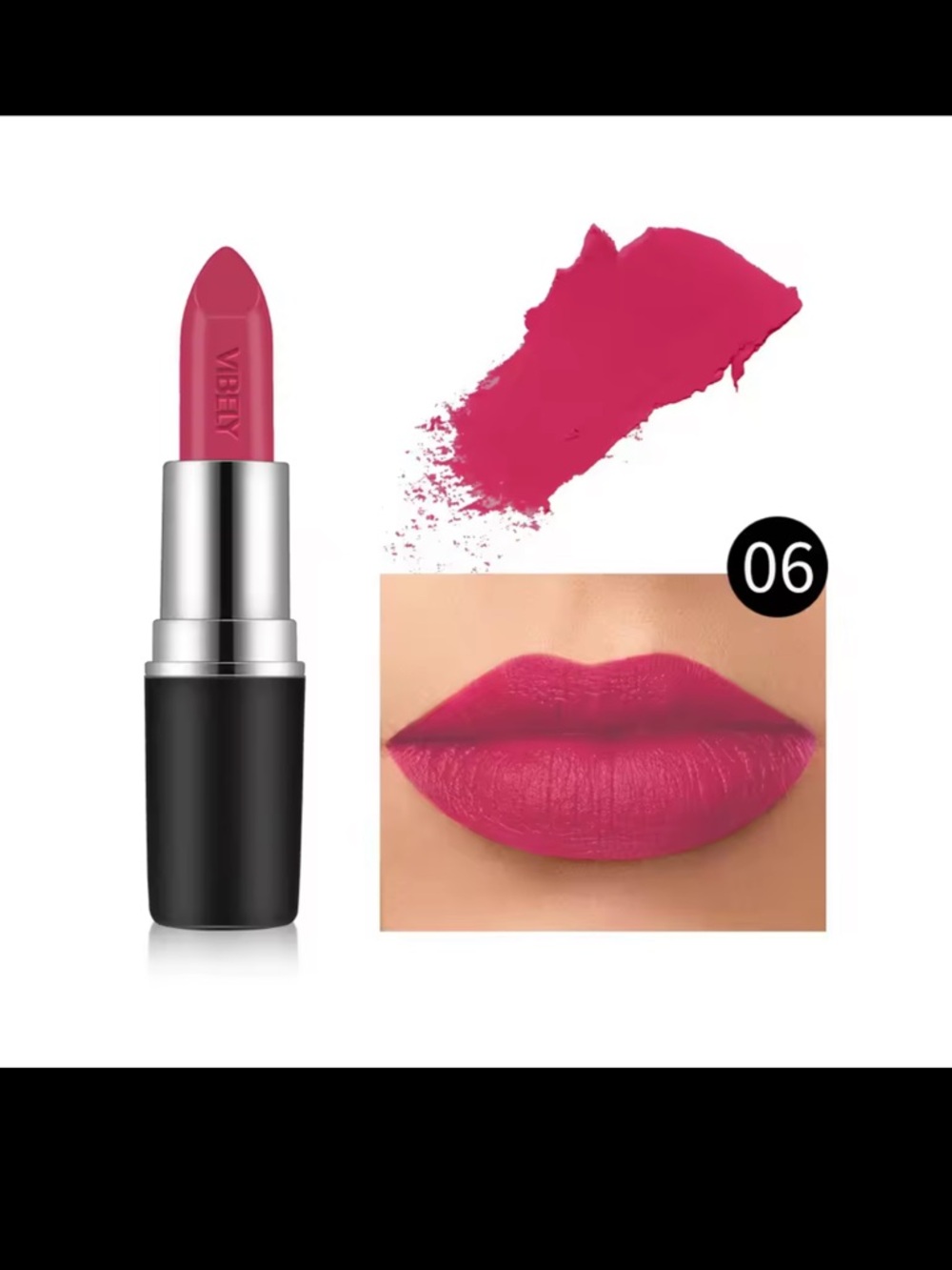 Vibely Velvet Pink Matte Lipstick- Shade 06